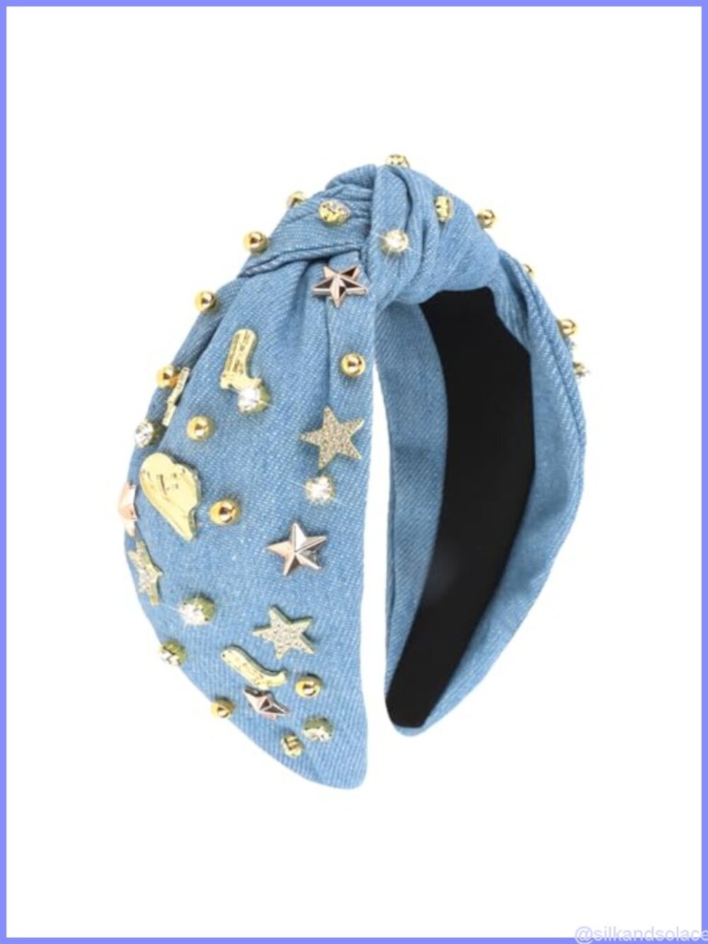 Crystal Knotted Headband Western Cowgirl Charms Rhinestone Hair Accessory